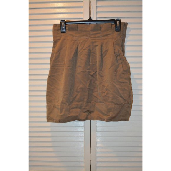 BCBG Pleated Skirt BCBGMAXAZRIA A-Line Pleated Work Skirt Brown Size 4 USA - Picture 4 of 12